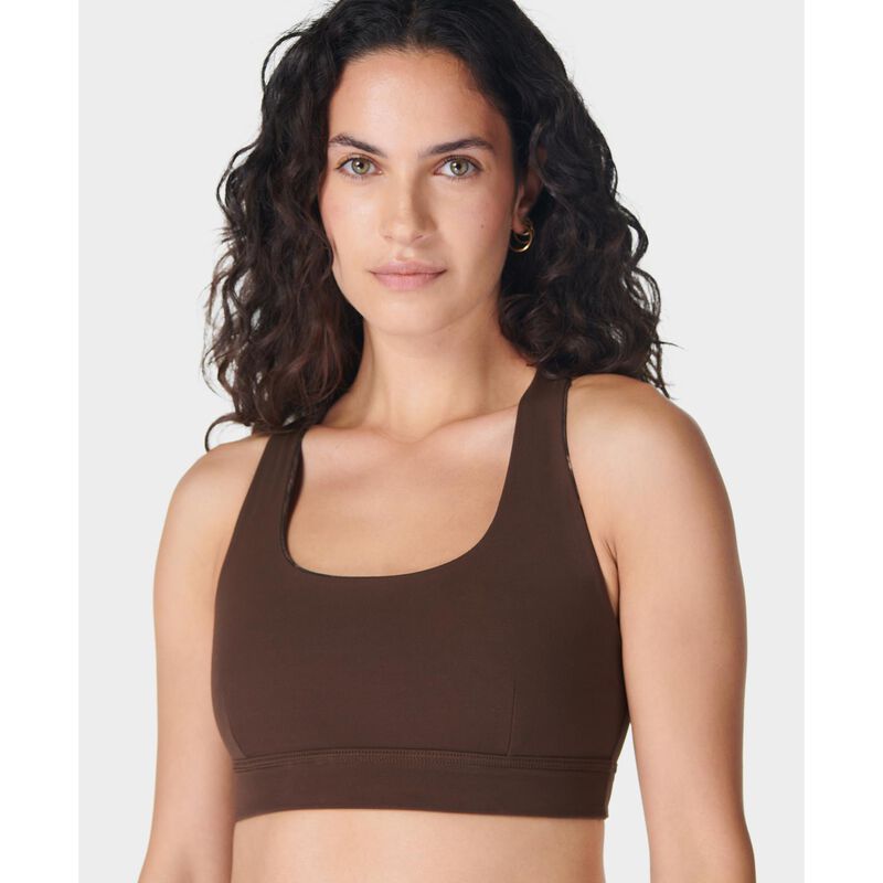 Sweaty Betty Super Soft Reversible Bra Brown Python Print Cacao Brown image number 2
